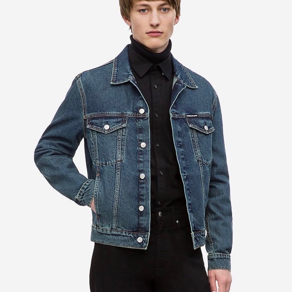 NEW! Calvin Klein Jeans Denim Jacket Reiter Blue Size S
